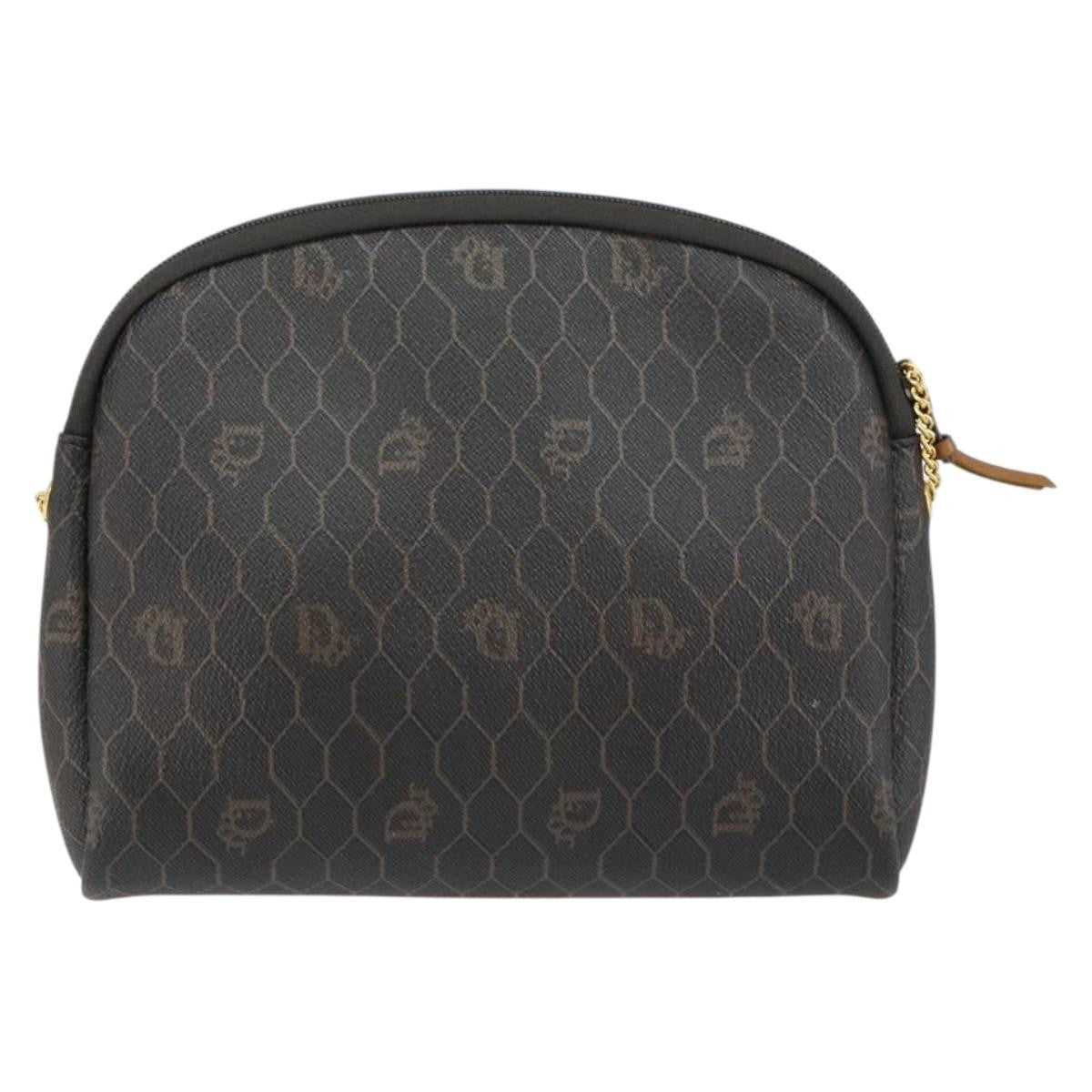 Christian Dior Vintage Honeycomb chain Canvas, BLACK, CANVAS, Shoulder bag