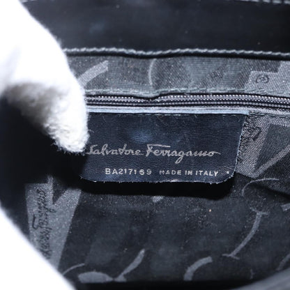 Salvatore Ferragamo Vala Shoulder Bag Leather, BLACK, LEATHER, Shoulder bag