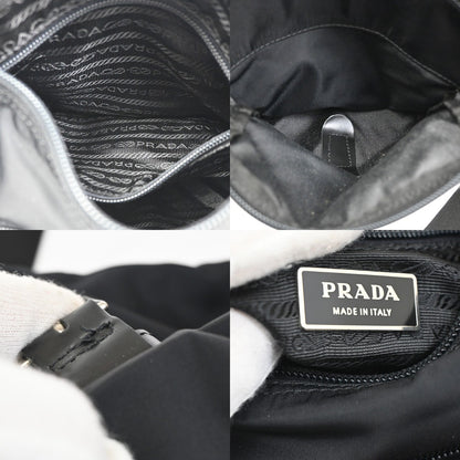 Prada Buckle Messenger Bag Tessuto, BLACK, NYLON, Shoulder bag