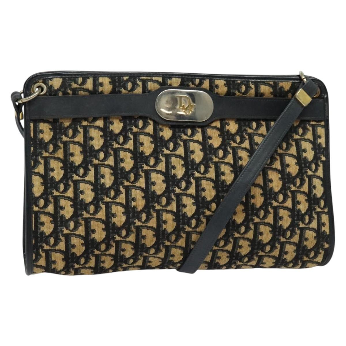 Christian Dior Vintage Trotter Crossbody Bag Canvas, BROWN, CANVAS, Shoulder bag