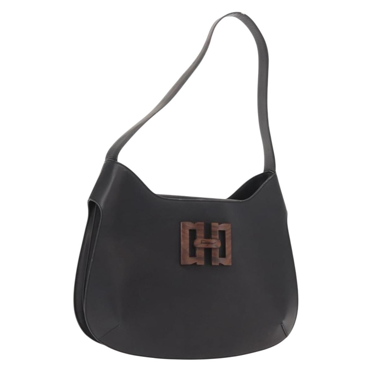 Salvatore Ferragamo Shoulder Bag Leather, BLACK, LEATHER, Shoulder bag