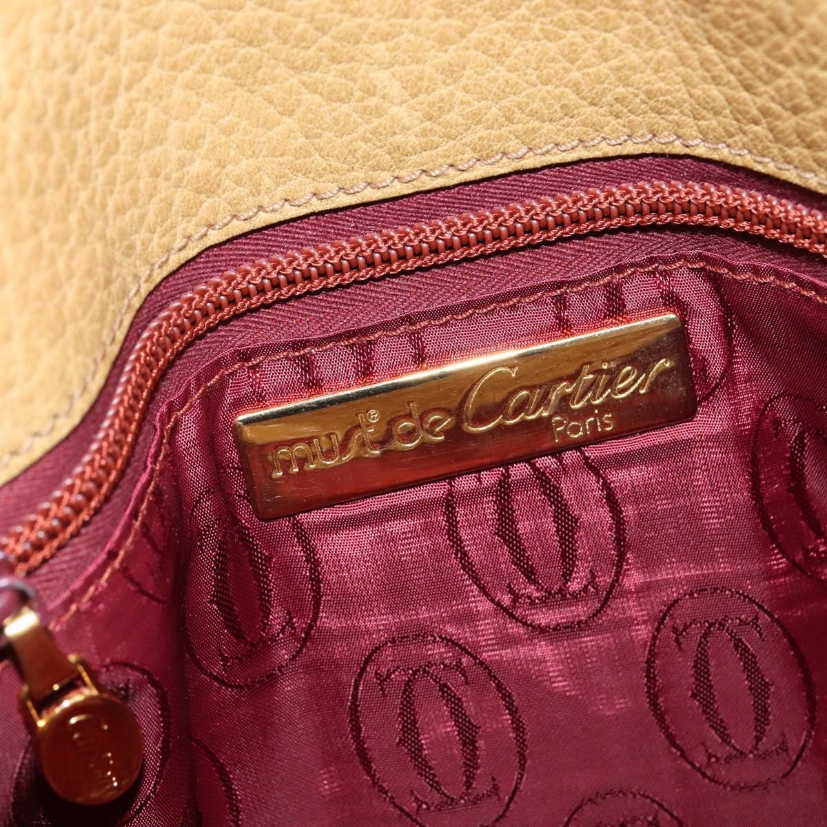 cartier Must de Cartier Shoulder Bag Leather, BEIGE, LEATHER, Shoulder bag