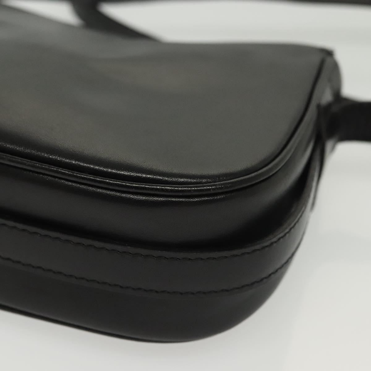 Celine Vintage Triomphe Shoulder Bag Leather, BLACK, LEATHER, Shoulder bag