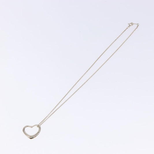 Tiffany & Co. Elsa Peretti Open Heart Pendant Necklace Sterling Silver, SILVER, SILVER, Necklace