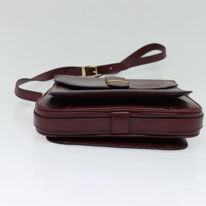 Bally Vintage Shoulder Bag Leather, BURGUNDY, LEATHER, Shoulder bag