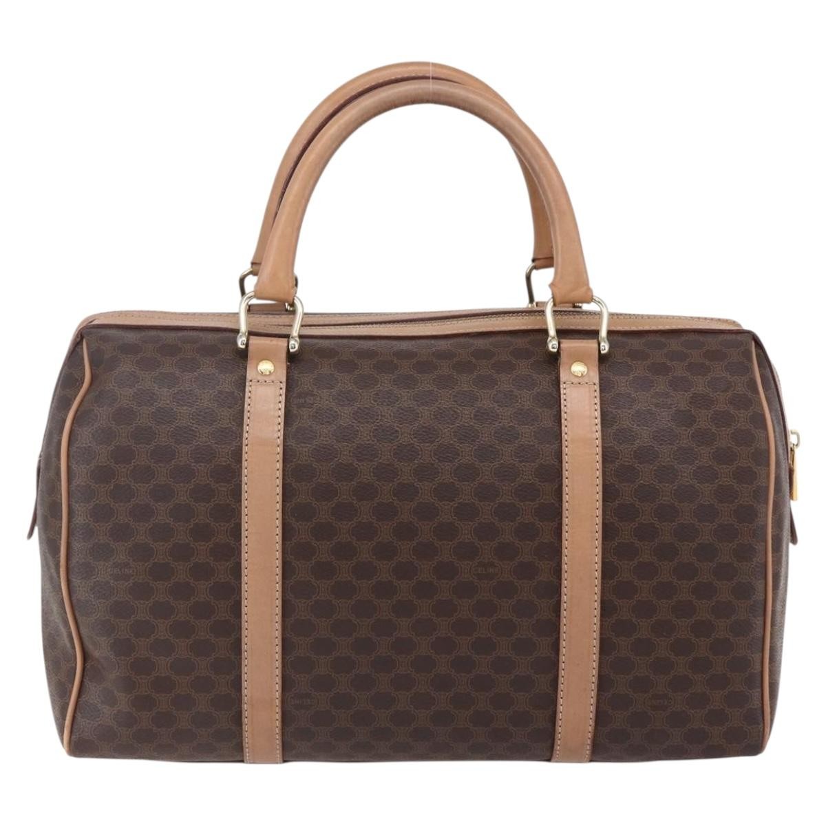 Celine Vintage Macadam Boston bag Canvas, BROWN, CANVAS, Handbag