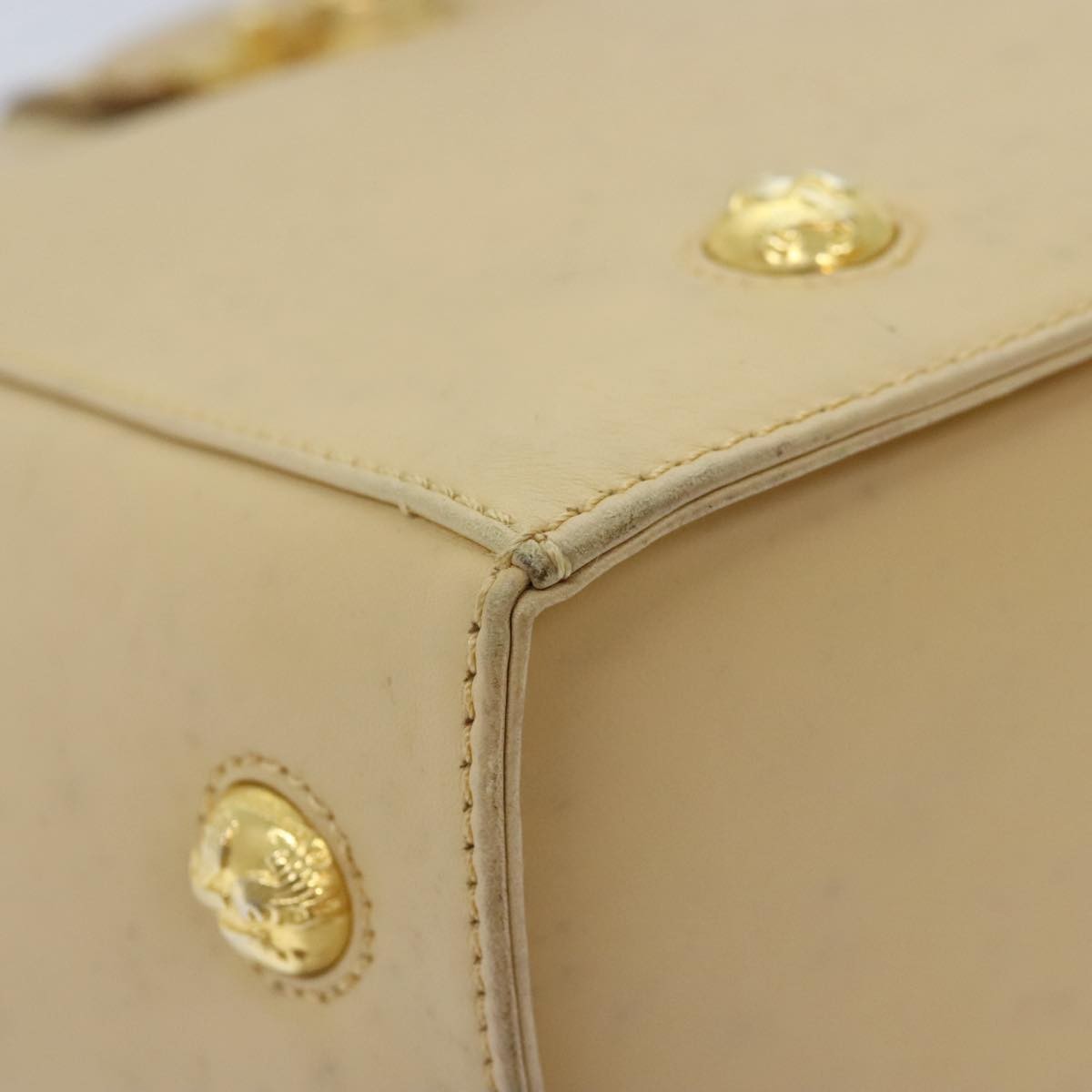 Salvatore Ferragamo Vintage Shoulder Bag Leather, BEIGE, LEATHER, Shoulder bag