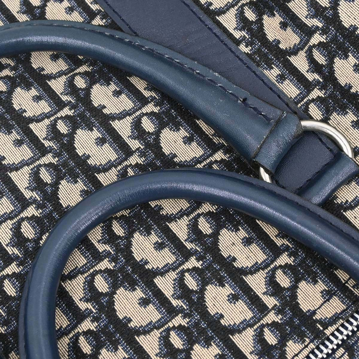 Christian Dior Vintage Trotter Boston Bag Diorissimo Canvas, NAVY, CANVAS, Travel bag