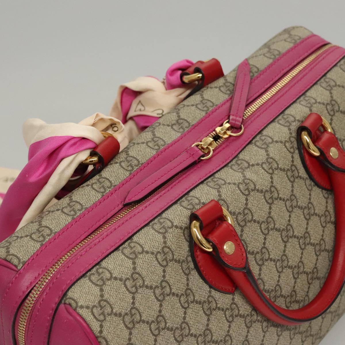 Gucci Convertible Boston Bag Embroidered GG Coated Canvas, BEIGE, CANVAS, Travel bag