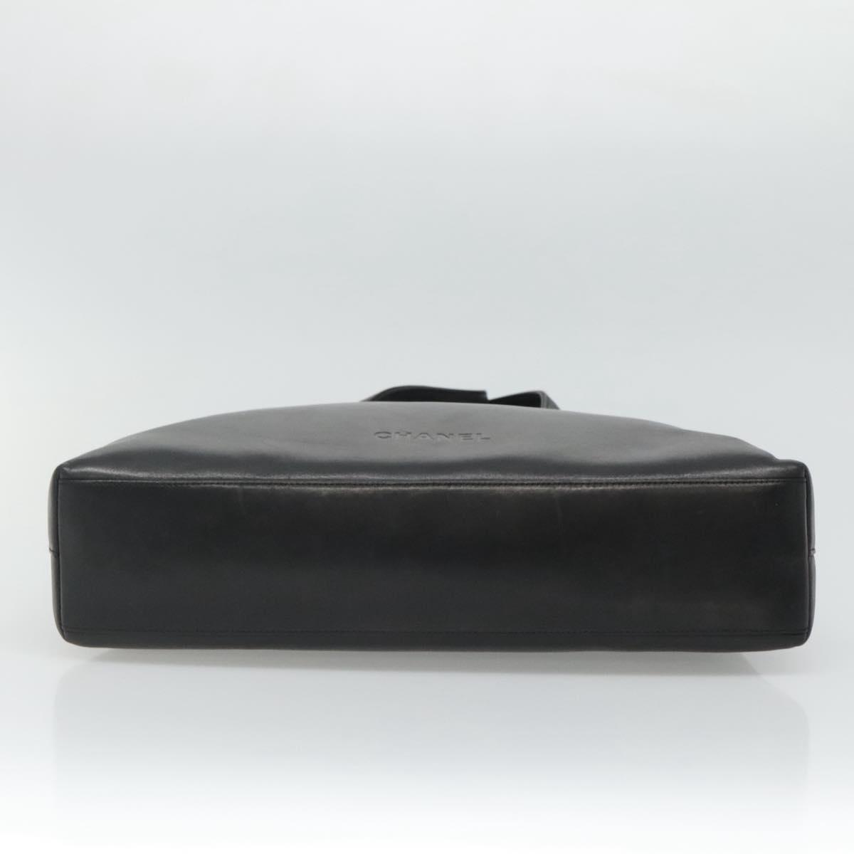 Chanel Vintage Shoulder Bag Leather, BLACK, LEATHER, Shoulder bag