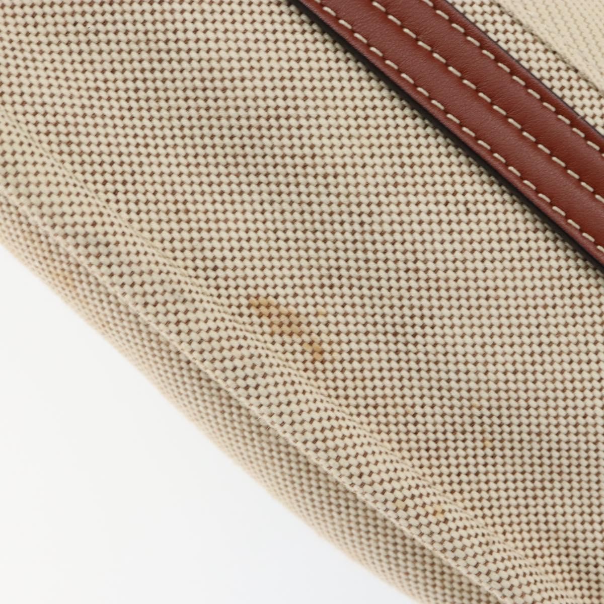 Chloe Woody Tote Canvas with Leather, BEIGE, CANVAS, Tote bag