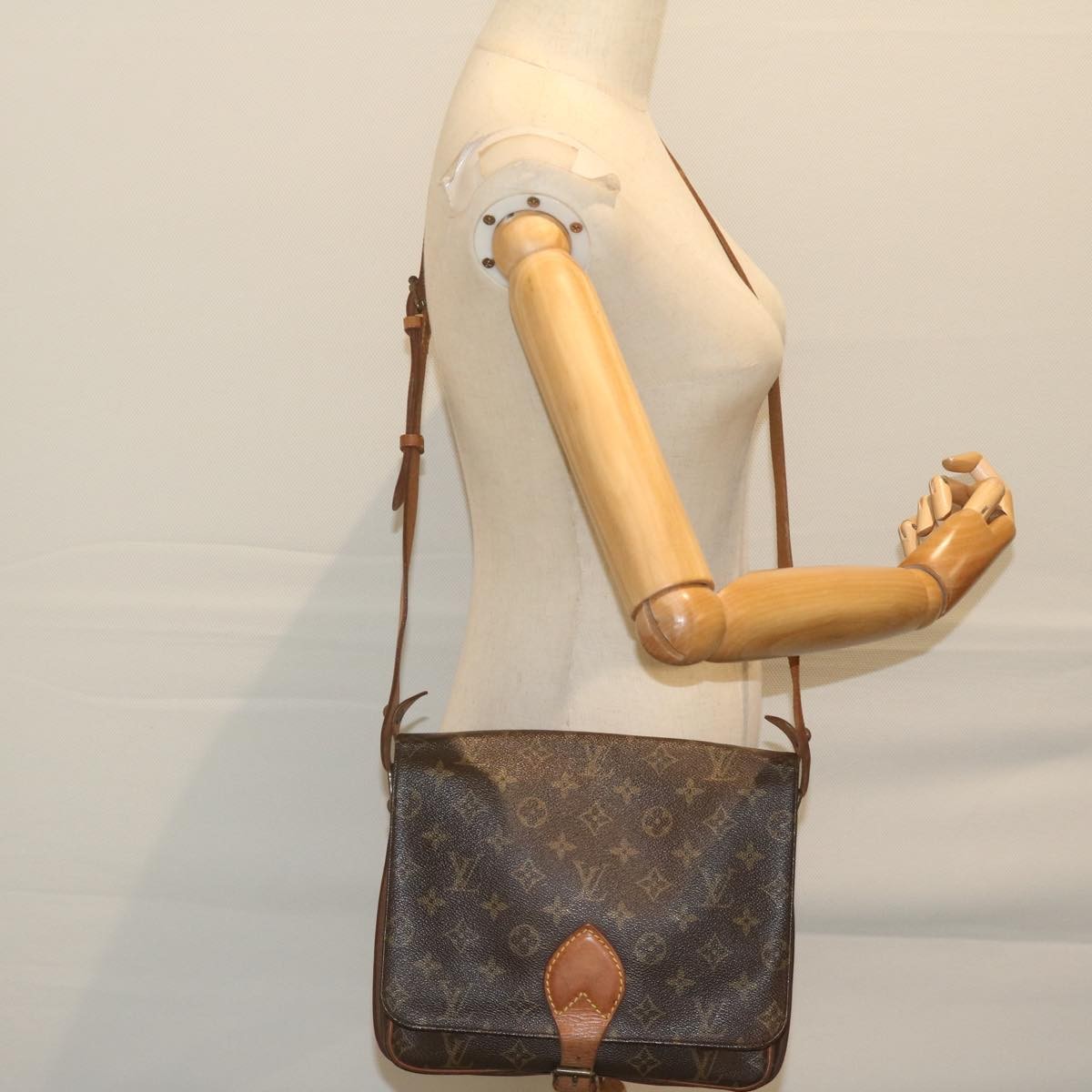 Louis Vuitton Cartouchiere Handbag Monogram Canvas, BROWN, CANVAS, Handbag