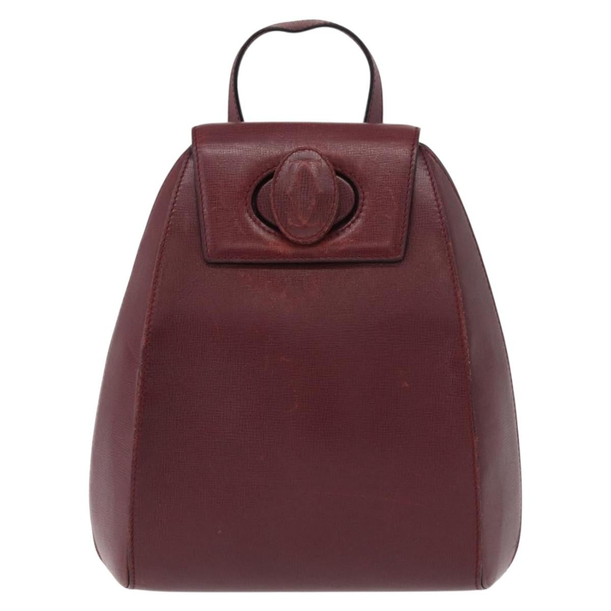 cartier Happy birthday backpack Leather, BURGUNDY, LEATHER, Backpack