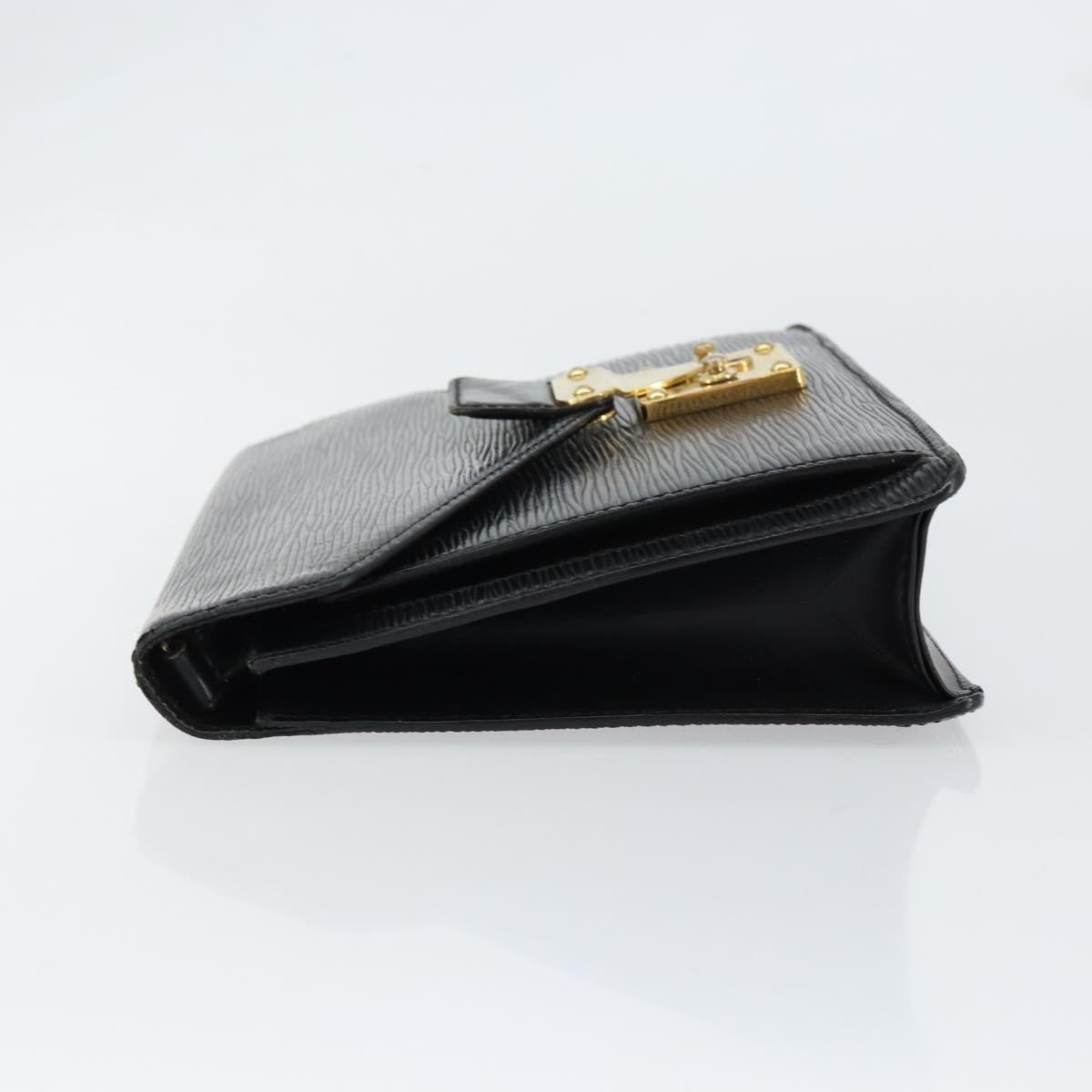 Louis Vuitton Dragonne Pochette Epi Leather, BLACK, LEATHER, Clutche & pouche