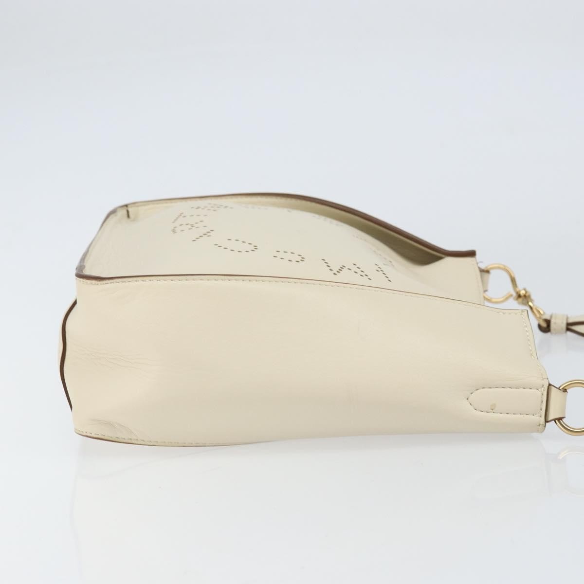 Stella McCartney Logo Crossbody Bag Perforated Faux Leather, BEIGE, LEATHER, Shoulder bag