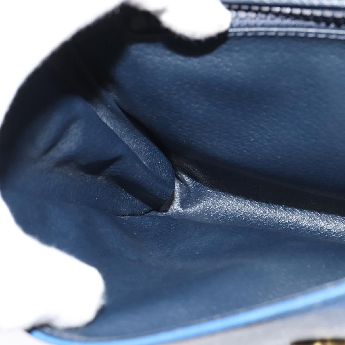 Celine Vintage Circle Logo Crossbody Bag Leather, BLUE, LEATHER, Crossbody bag