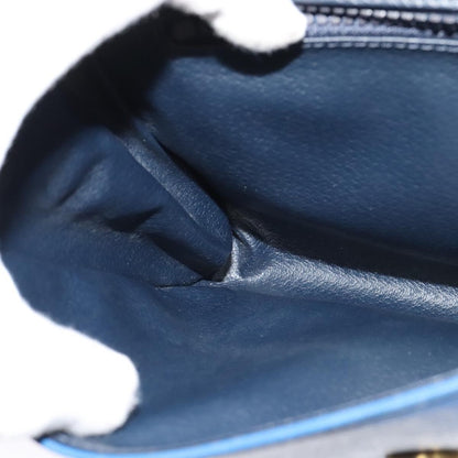 Celine Vintage Circle Logo Crossbody Bag Leather, BLUE, LEATHER, Crossbody bag