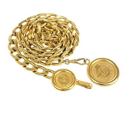 Chanel CC Logo Elastic Belt Leather, GOLD, GOLD_PLATED, Belts