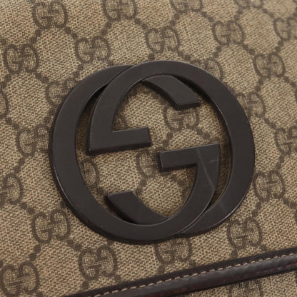 Gucci Interlocking G Messenger Bag GG Coated Canvas, BROWN, PVC, Crossbody bag