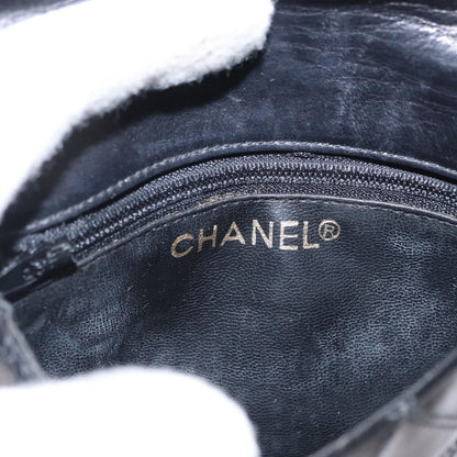 Chanel Vintage Flap Belt Bag Quilted Leather, BLACK, LEATHER, Clutche & pouche
