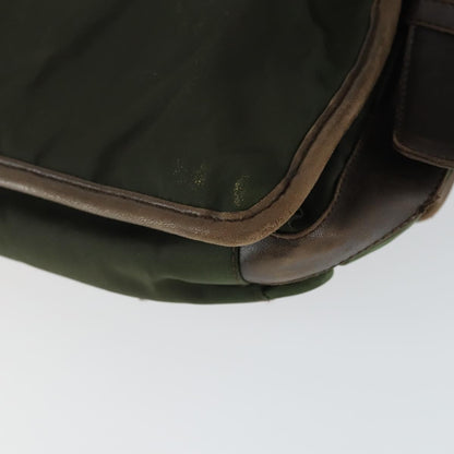 Prada Vintage Shoulder Bag Nylon and Leather, Green, Nylon, Shoulder Bag