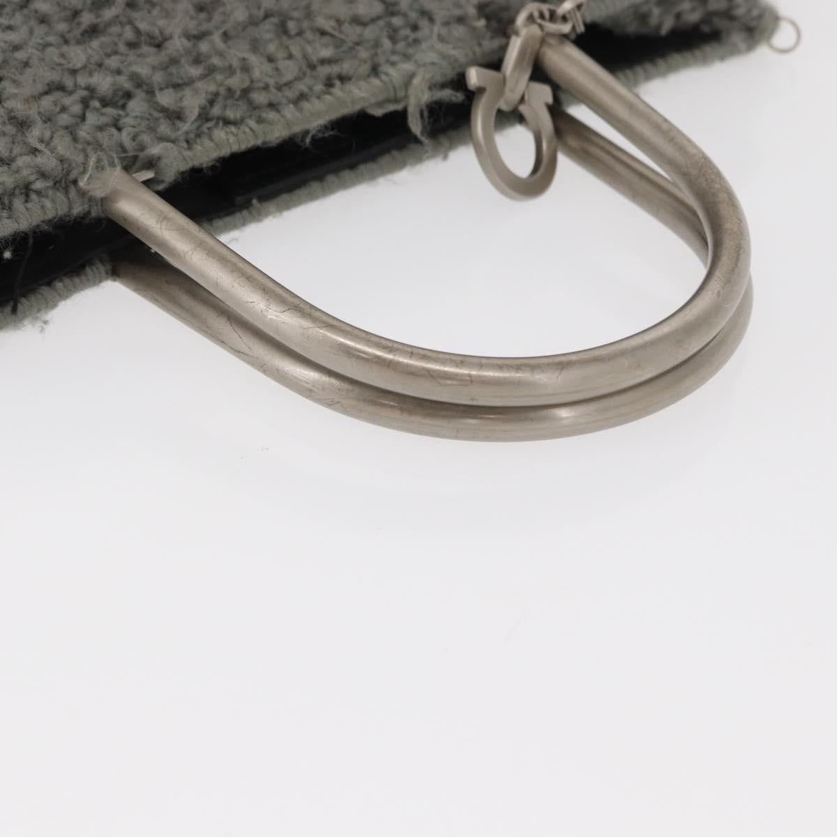 Salvatore Ferragamo Gancini handbag Wool, GRAY, WOOL, Handbag
