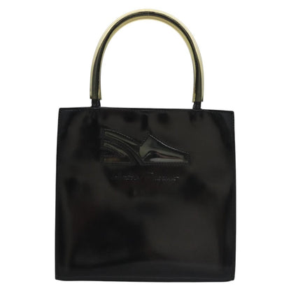 Salvatore Ferragamo Shopper Tote Patent Leather, BLACK, LEATHER, Tote bag