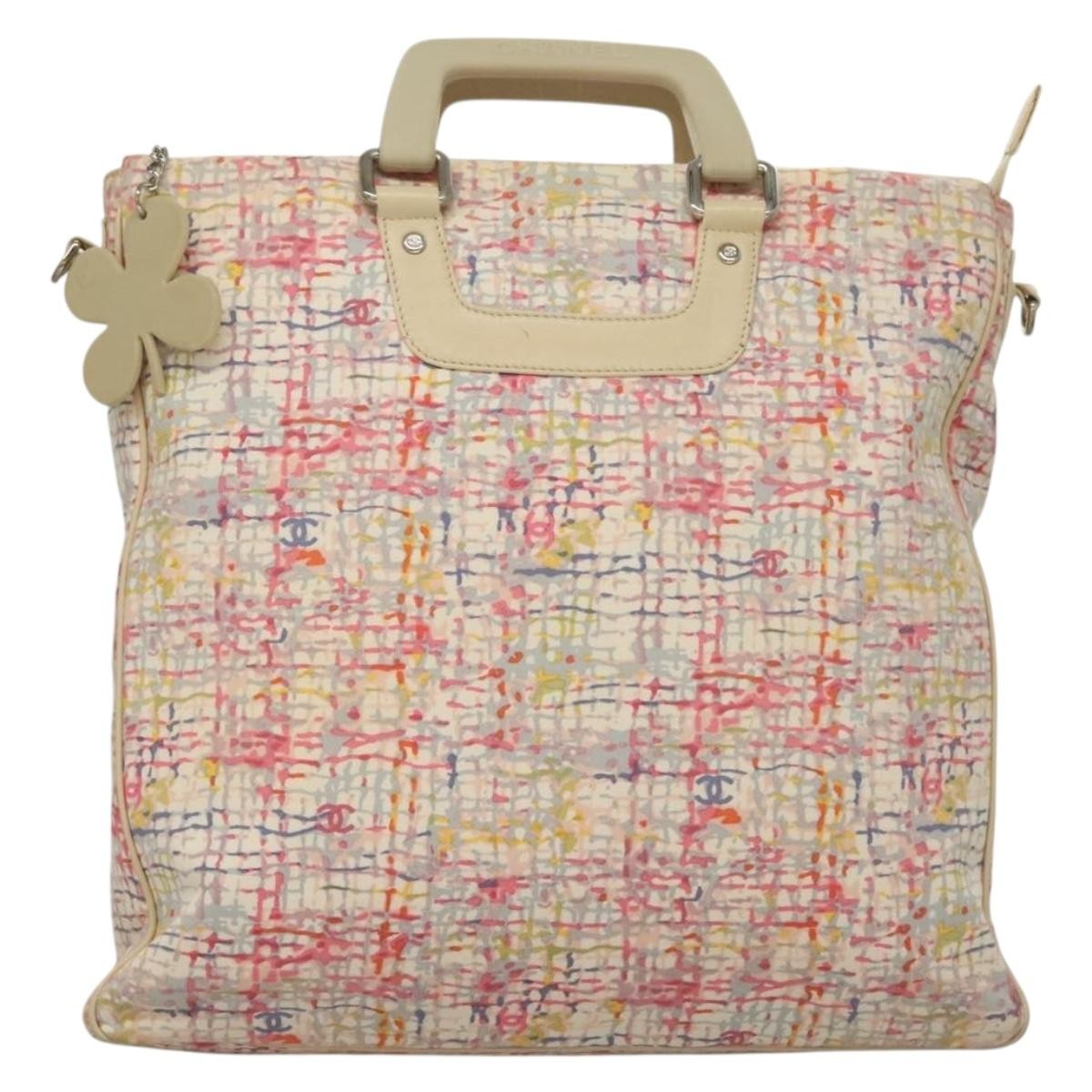 Chanel Vintage CC clover tote Canvas, PINK, CANVAS, Tote bag