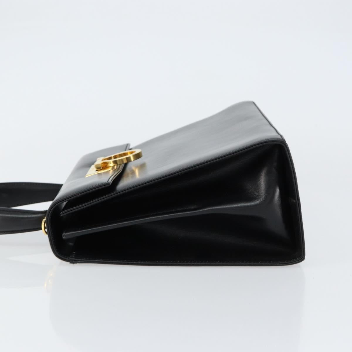 Salvatore Ferragamo Convertible Top Handle Bag Leather, BLACK, LEATHER, Handbag