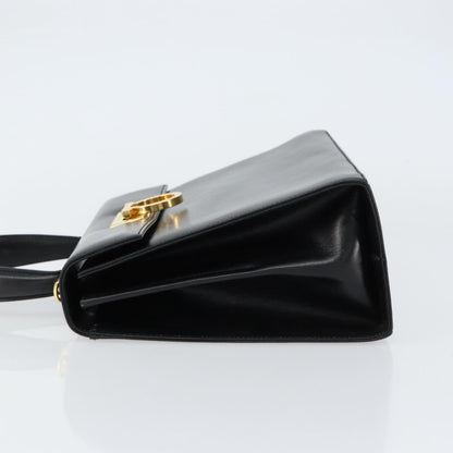 Salvatore Ferragamo Convertible Top Handle Bag Leather, BLACK, LEATHER, Handbag