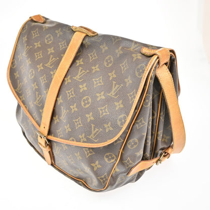 Louis Vuitton Saumur Handbag Monogram Canvas, BROWN, CANVAS, Shoulder bag