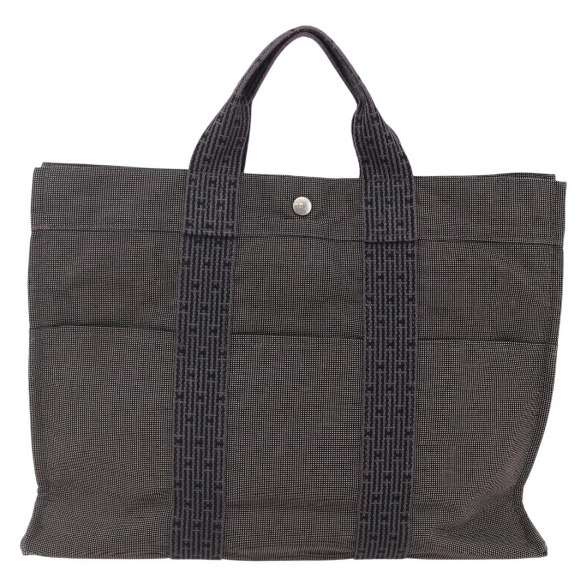 Hermes Fourre Tout Tote Canvas, GRAY, CANVAS, Tote bag