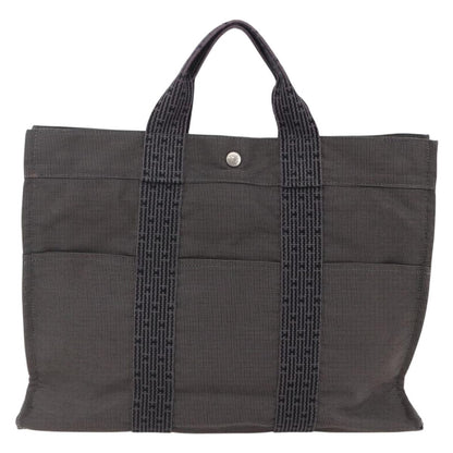 Hermes Fourre Tout Tote Canvas, GRAY, CANVAS, Tote bag