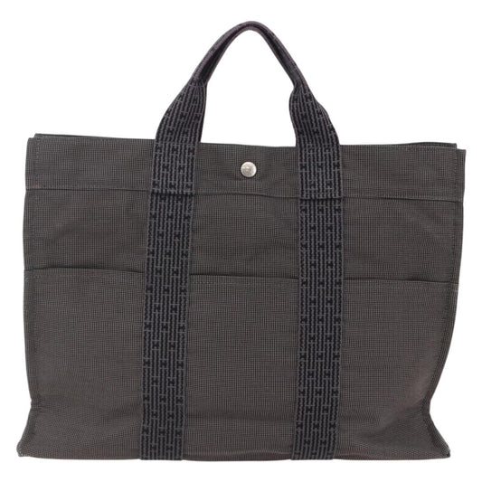 Hermes Fourre Tout Tote Canvas, GRAY, CANVAS, Tote bag