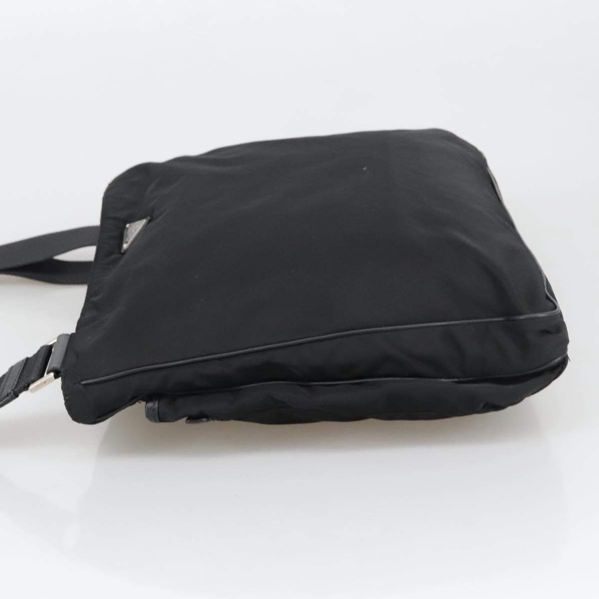 Prada Flat Messenger Bag Tessuto, BLACK, NYLON, Shoulder bag