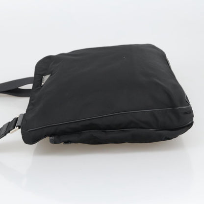 Prada Flat Messenger Bag Tessuto, BLACK, NYLON, Shoulder bag