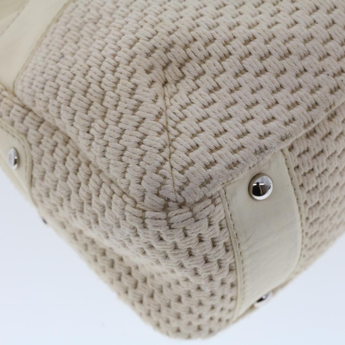 Chanel Vintage Shoulder Bag Canvas, WHITE, CANVAS, Shoulder bag