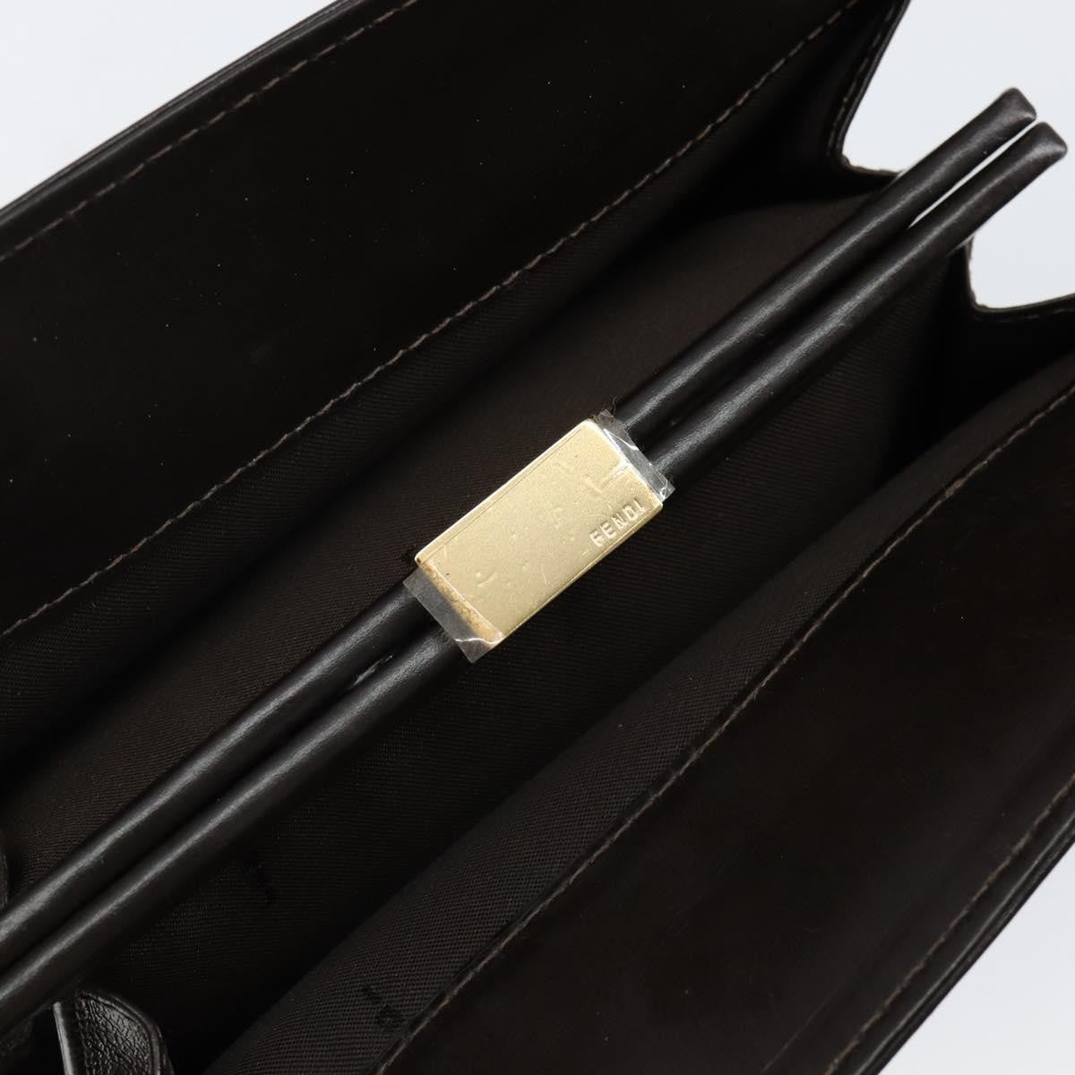 Fendi Vintage Top Handle Bag Leather, BROWN, LEATHER, Handbag