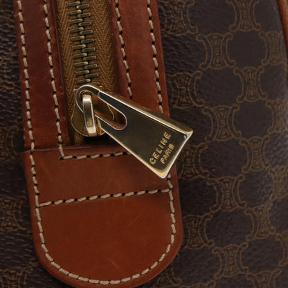 Celine Macadam Handbag Macadam with leather, BROWN, CANVAS, Handbag