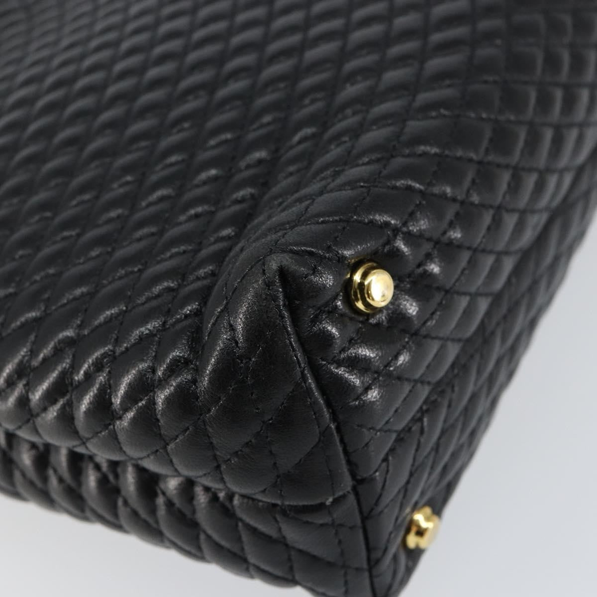 Bally Vintage Handbag Quilted Leather, BLACK, LEATHER, Handbag