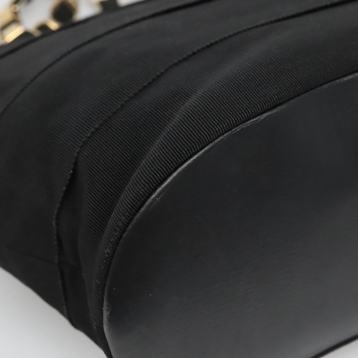 Salvatore Ferragamo Vala Shoulder Bag Canvas, BLACK, CANVAS, Shoulder bag