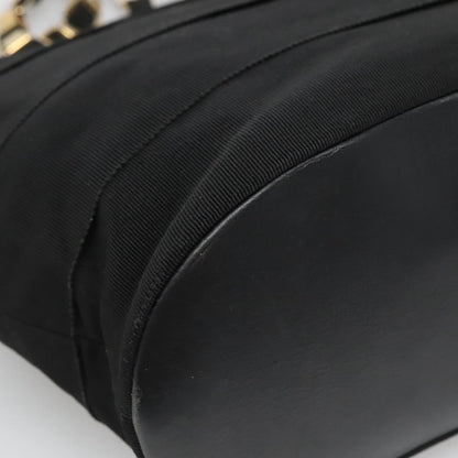 Salvatore Ferragamo Vala Shoulder Bag Canvas, BLACK, CANVAS, Shoulder bag