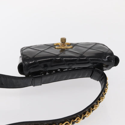 Chanel Vintage Flap Belt Bag Quilted Leather, BLACK, LEATHER, Clutche & pouche