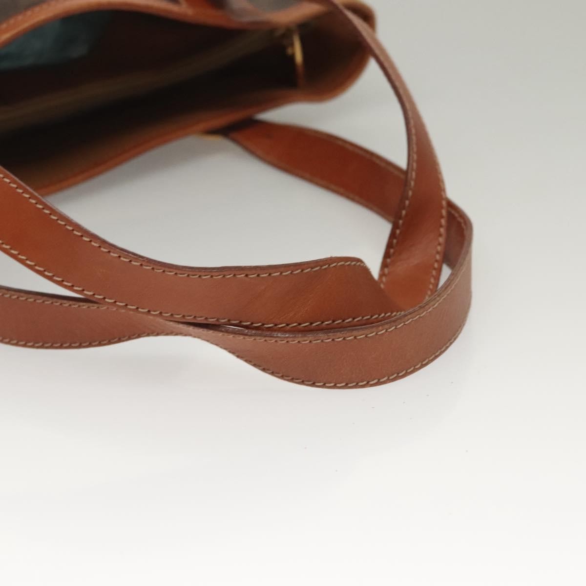 Celine Vintage Macadam Handbag Leather, BROWN, LEATHER, Handbag