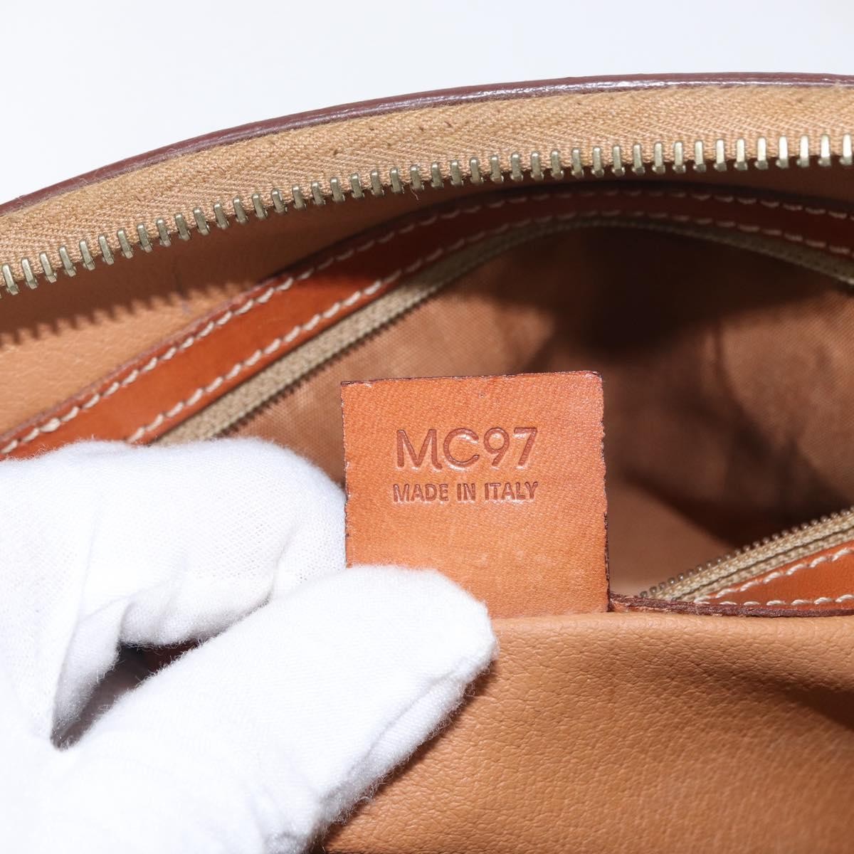 Celine Vintage Macadam Handbag Canvas and Leather, BROWN, CANVAS, Handbag