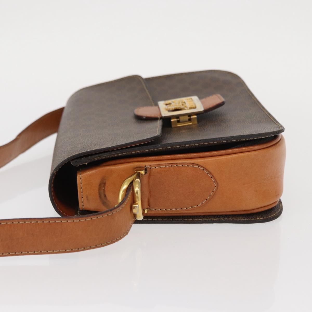 Celine Macadam Shoulder Bag PVC Leather, BROWN, CANVAS, Shoulder bag