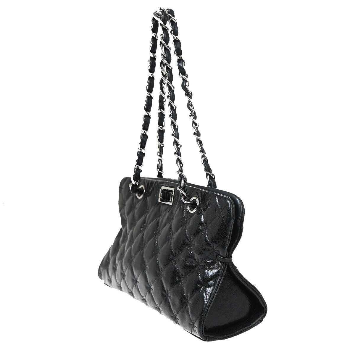 Chanel Reissue 2.55 Tote Quilted Calfskin, BLACK, PATENT_LEATHER, Shoulder bag