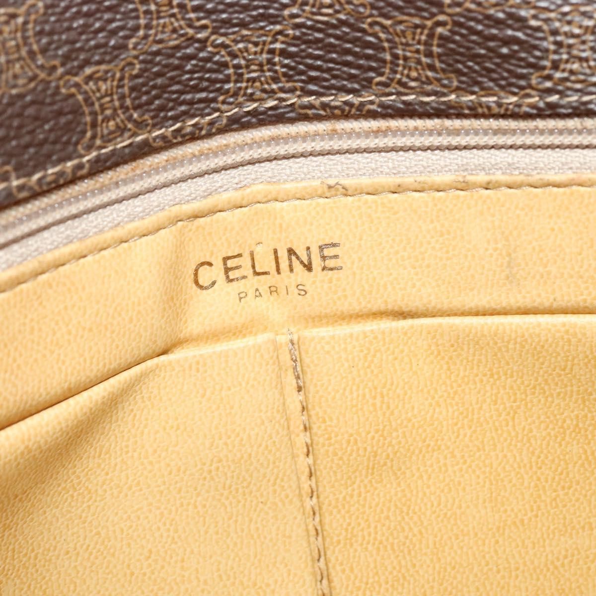 Celine Macadam Shoulder Bag PVC Leather, BROWN, CANVAS, Shoulder bag