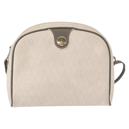Christian Dior Vintage Honeycomb Shoulder Bag Canvas, WHITE, CANVAS, Shoulder bag