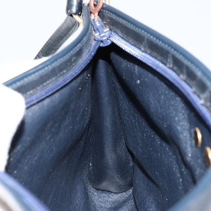 Christian Dior Vintage Trotter Shoulder Bag Canvas, NAVY, CANVAS, Shoulder bag